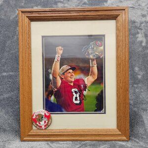 1994 San Francisco 49ers Super Bowl Pin Framed Steve Young autographed photo COA